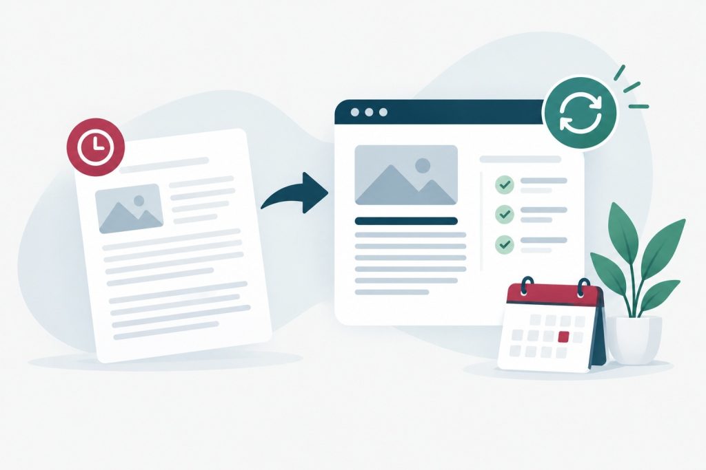 Keeping content on your site current and up to date